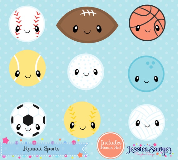 20FOR20, kawaii sports clipart and vectors for personal and commercial use Il_570xn