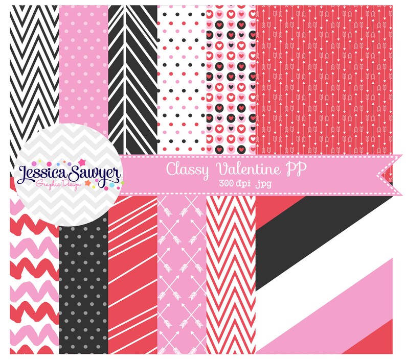 valentines day digital paper or black pink and red backgrounds for commercial use or personal use INSTANT DOWNLOAD