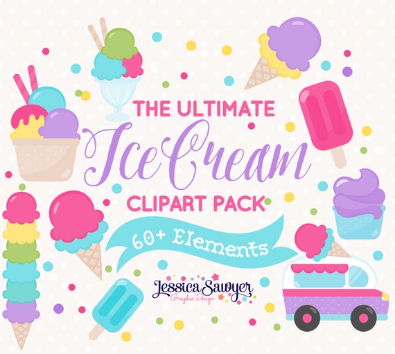 INSTANT DOWNLOAD - ice cream clip art and icecream maker for personal and commercial use Il_570xn