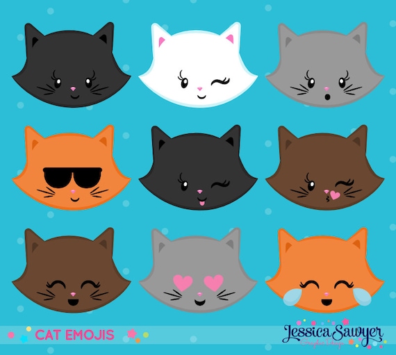 20FOR20 - Cat Emoji Clipart and Vectors by Jessica Sawyer Design ...
