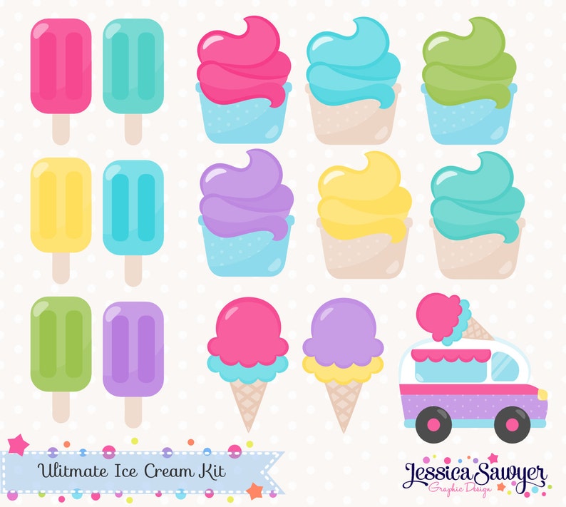 INSTANT DOWNLOAD ice cream clip art and icecream maker for Etsy