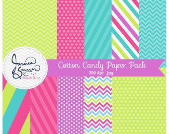 20FOR20, cotton candy paper pack for commercial or personal use, scrapbooking, printable party, backgrounds