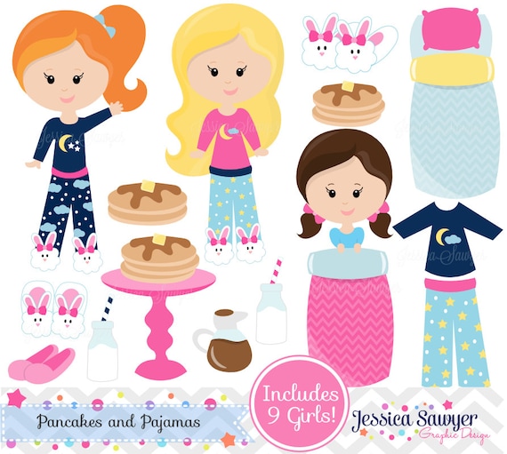 20FOR20, pancakes and pjs clipart and vectors for pancakes and pajama party Il_570xn