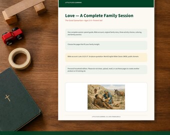 Good Samaritan Bible Lesson for Kids Ages 3-8, Printable Family Devotional, Christian Homeschool PDF