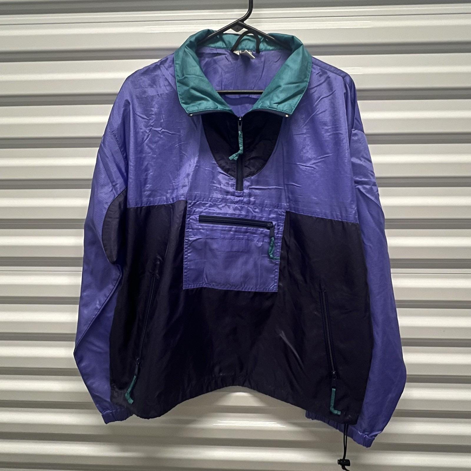 Sierra Designs Size M Vintage 90s Colorblock Anorak Windbreaker Purple Teal — photo 2