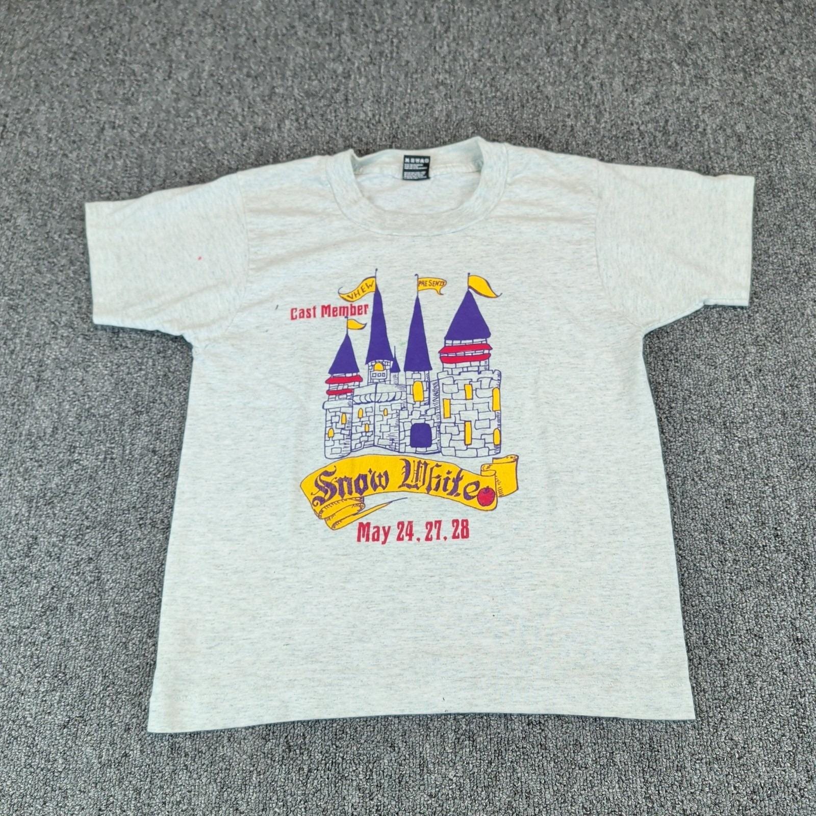 Fruit of the Loom Kid Snow White T Shirt 10-12 Gray Cotton Blend Vintage 90s USA — photo 2