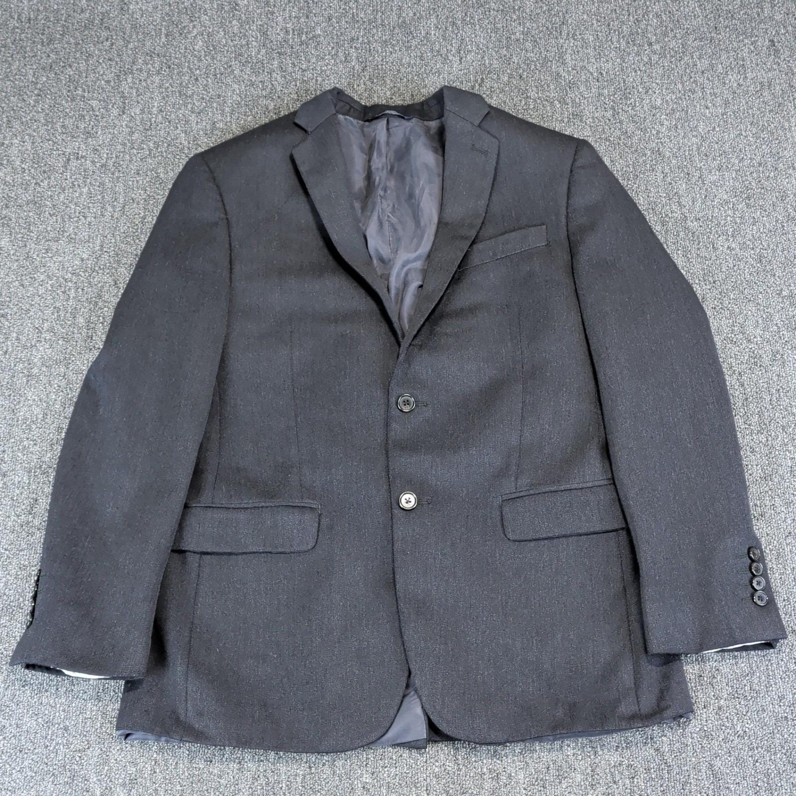 Ralph Lauren Vintage 90s Wool Blazer Men 40R Charcoal Gray Made in Canada Suit — photo 2