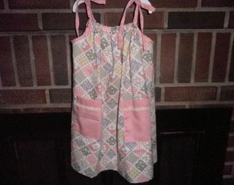 Pretty new pillowcase dress for little girl size 3-4. patchwork print .