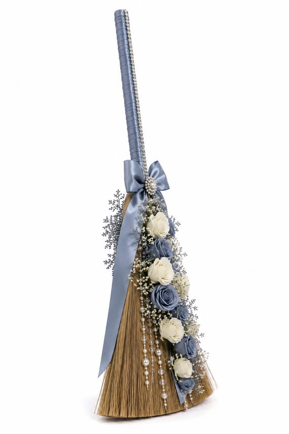 A fully personalized, heirloom-quality jumping broom for the African American wedding tradition — a genuinely rare, culturally specific craft piece you simply won't find anywhere else.