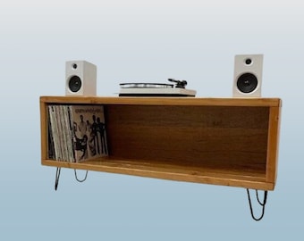 Record Player Stand with Vinyl Storage "The Classic Rec" 60-300 Album Capacity