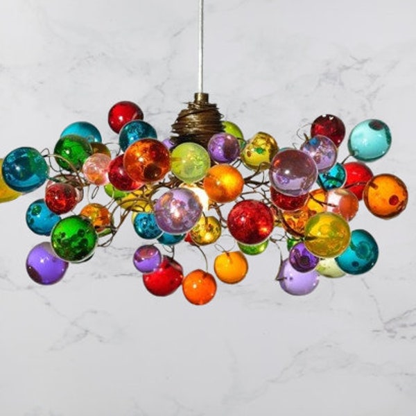 Bubbles Lighting, Ceiling Pendant light with Multicolored bubbles - modern lighting