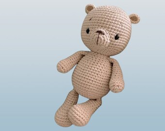Custom teddy bear crochet animals for newborn baby, personalized stuffed baby girl and boy toys 6 months