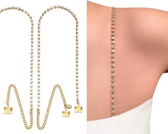 No-sew, No-slip, Detachable, Multiway, Gold Chain Shoulder Straps