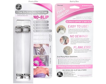 Non-Slip, Ultimate Lift & Support, Clear Bra Straps, for Plus Size Bras - No Sew - Replacement Bra Straps - Detachable | by PIN STRAPS