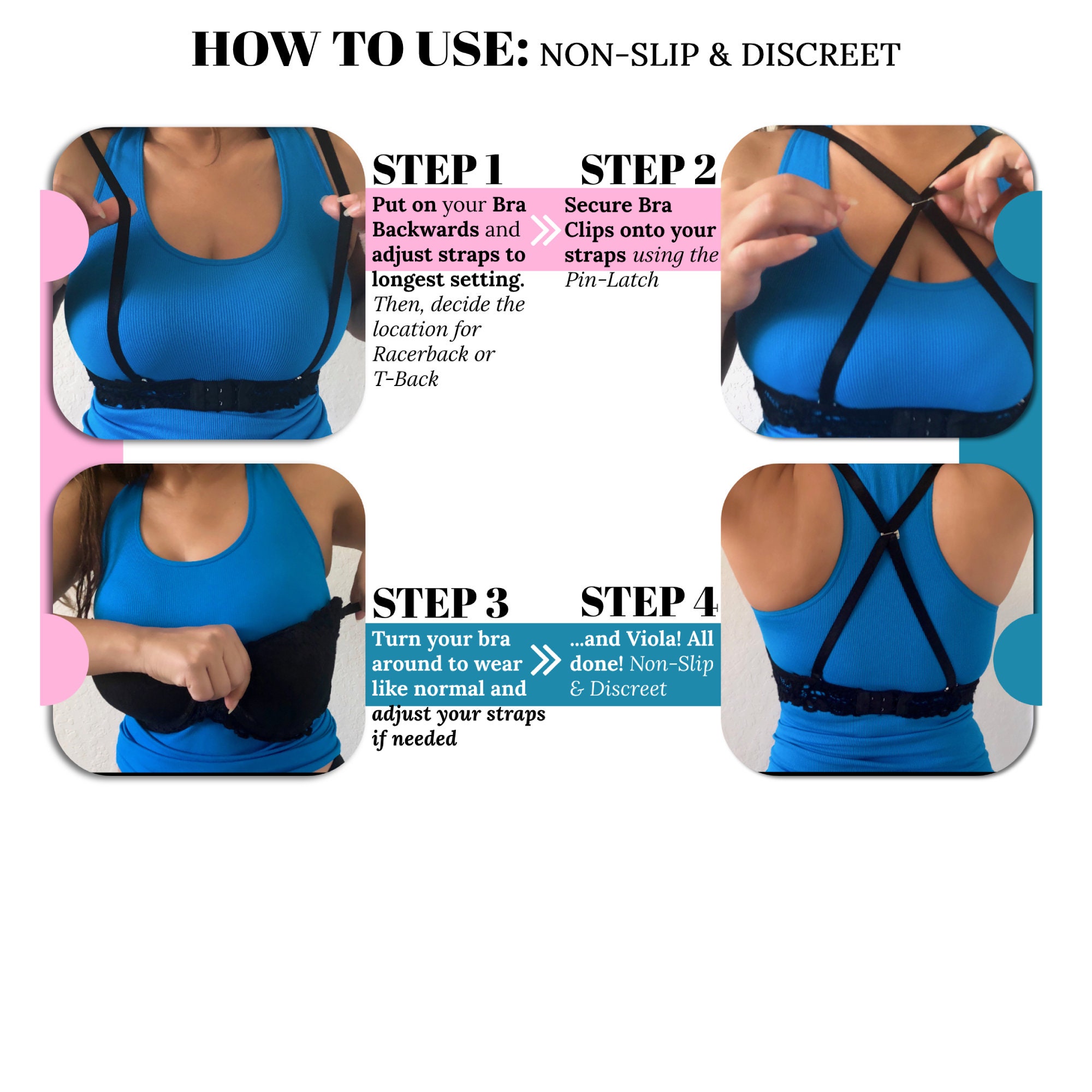 NONSLIP Bra Strap Clips Racerback Conceal Bra Straps Holder Etsy
