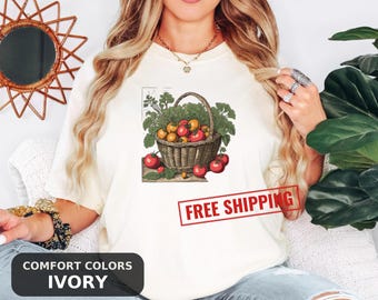 Garden Lover T-Shirt, Homegrown Tomato Gift for Plant Parents, Retro Vegetable Harvest Tee, Funny Gardening Shirt for Her and Him