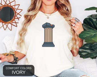 Stoic Column Shirt, Minimalist Greek Pillar Tee, Comfort Colors Philosophy Gift, Ancient Architecture Icon, Small Left Chest Graphic
