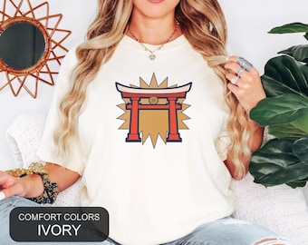 Torii Gate Shirt, Anime Inspired Comfort Colors Tee, Japanese Shrine Graphic, Spiritual Left Chest Design, Shonen Manga Fan Gift