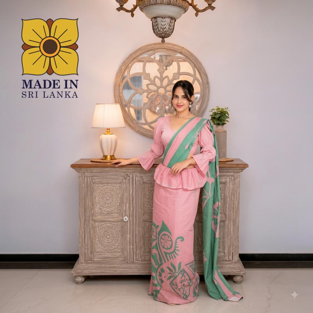 sri lanka ladies dress Traditional dark midi dress