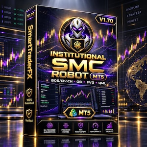 Institutional SMC Robot EA MT5 v1.70 | Automated Gold XAUUSD Trading Bot | Smart Money Concepts Expert Advisor