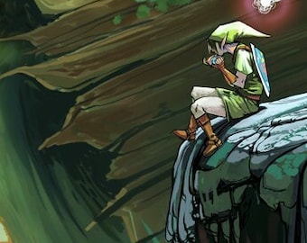 Lámina artística de Lost Woods de Legend of Zelda: póster del Bosque de Link, arte mural inspirado en Ocarina of Time, decoración de Hyrule, regalo para fans de Breath of the Wild