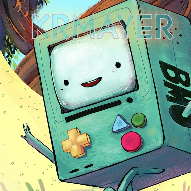 Adventure Time BMO Fan Art Print – Cute Cartoon Poster – BMO Digital ...
