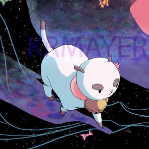 Bee and Puppycat | Fan Art Print, Soft Surreal Cartoon Poster, Dreamy Netflix Anime-Inspired Art for Cozy Show Lovers & Sad Girl Aesthetic image 3