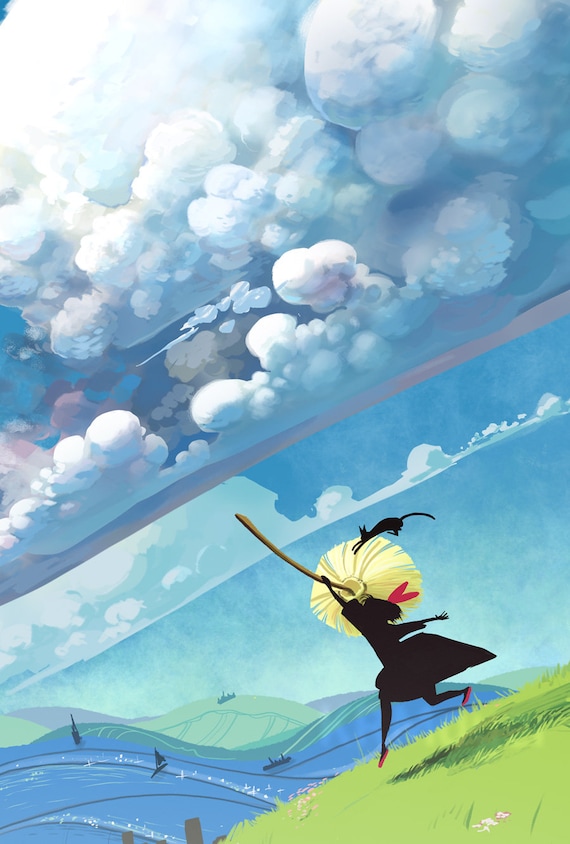 Kiki's Delivery Service Art Print – Studio Ghibli Inspired Wall