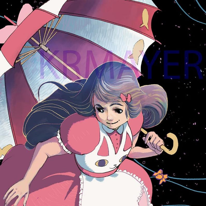 Bee and Puppycat | Fan Art Print, Soft Surreal Cartoon Poster, Dreamy Netflix Anime-Inspired Art for Cozy Show Lovers & Sad Girl Aesthetic image 6