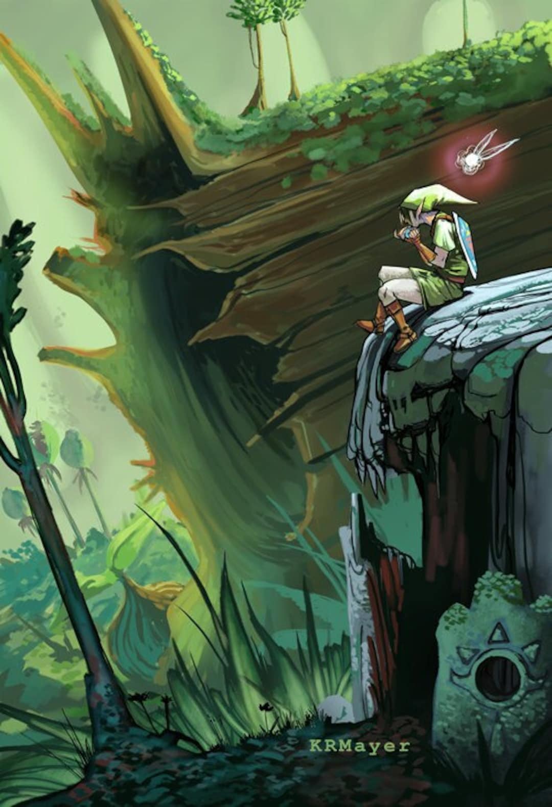 Legend of Zelda Lost Woods Art Print – Link Forest Poster, Ocarina