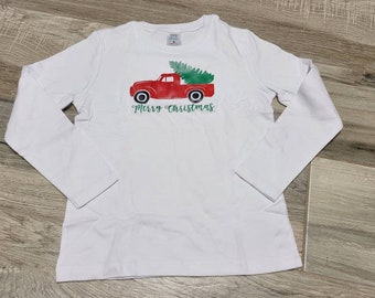 Long sleeve unisex Christmas tree truck shirt