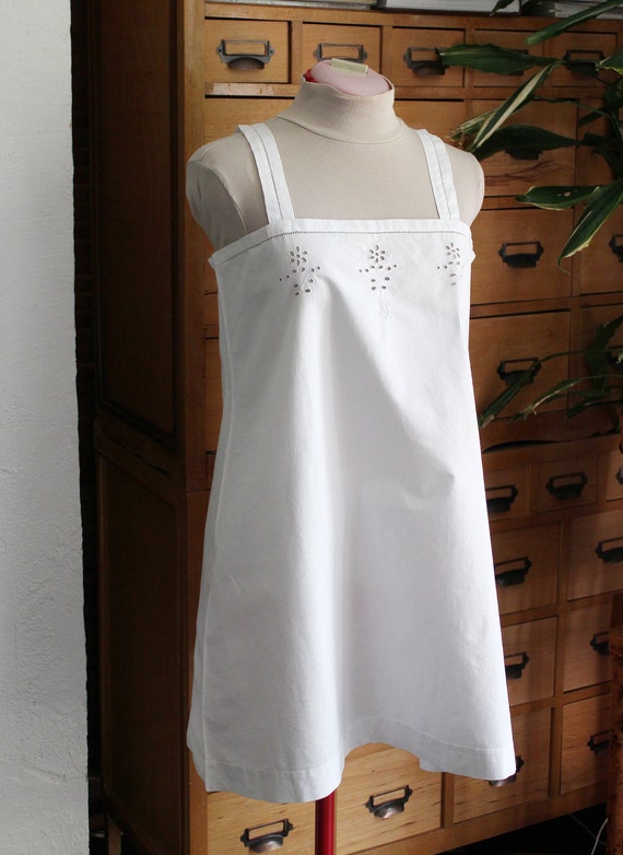 Antique French Chemise Nightgown - Cotton Handmad… - image 2