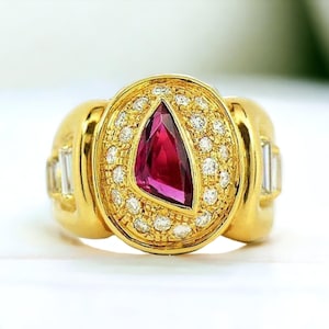 Bold Ruby Ring Men – Large Red Stone, Eye-Catching Statement Jewelry
