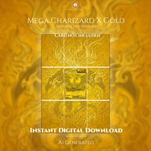 Mega Charizard X Gold 130 94 – Utökad pärm med konstverk (digital nedladdning)