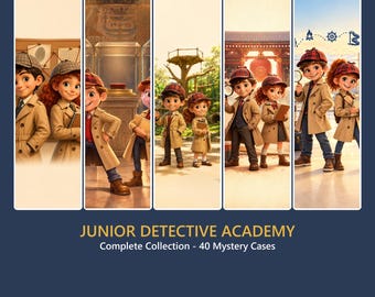Kids Mystery Puzzle Bundle, 40 Printable Detective Cases, Logic Puzzles for Kids, Homeschool & Classroom Activity, Ages 8-10