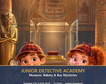 Kids Detective Activity Book Printable, Museum & Bakery Mystery Puzzles, Logic Puzzles, Screen Free Homeschool Activity, Ages 7-10