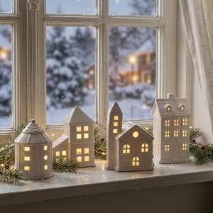 Ceramic lighted houses christmas