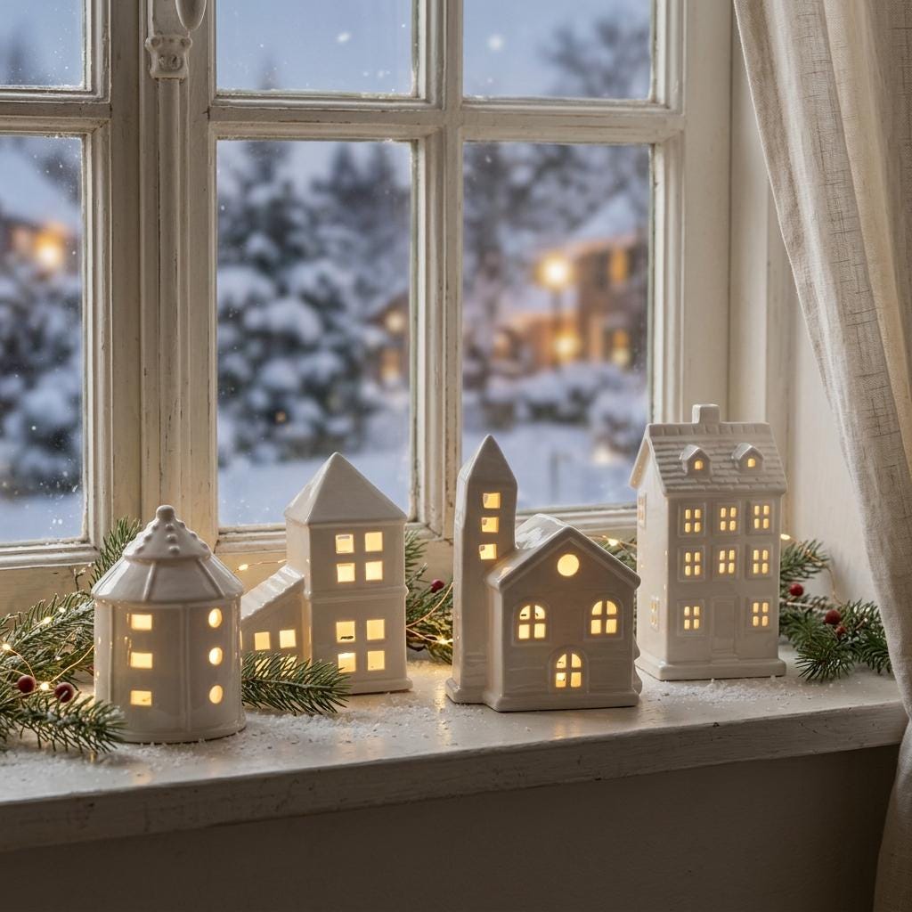 Ceramic Light up Houses - Etsy