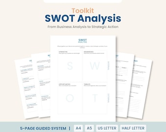 SWOT Analysis Toolkit, Business Planner, Strategic Planning, Printable, Fillable, PDF