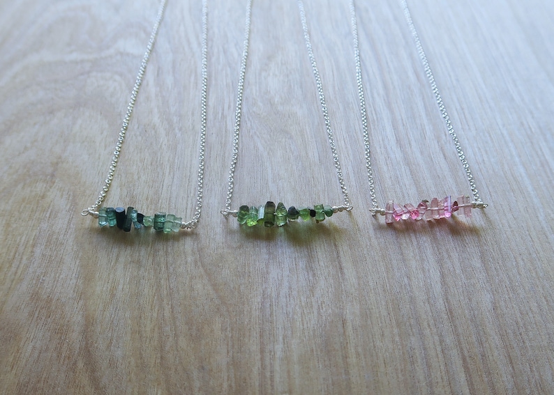 raw crystal raw gemstone layering necklace gift for girlfriend Raw Tourmaline Necklace tiny gemstone,mum gift dainty gemstone necklace