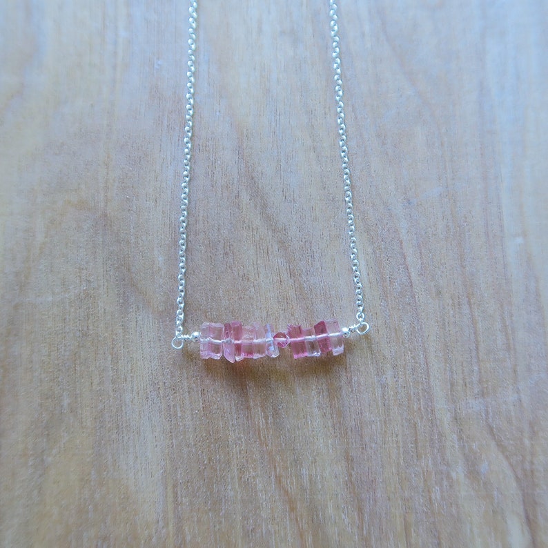 raw crystal raw gemstone layering necklace gift for girlfriend Raw Tourmaline Necklace tiny gemstone,mum gift dainty gemstone necklace