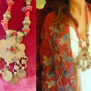 RajasthanTribal Necklace. OOAK Necklace with Antique Beads and Sari Silk. Boho Necklace . Tribal Necklace Desing. Ethnic Necklace