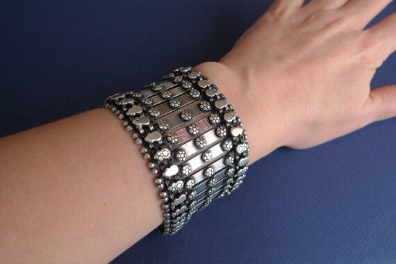 Antique Large Tribal Bracelet. Vintage Silver Brac