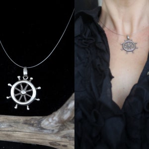 Silver Rudder Pendant. Silver 925. Marine Pendant. Rudder Unisex Pendant. Unisex Jewelry