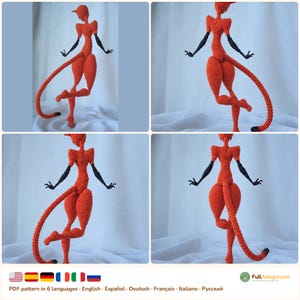 Rävvirkmönster Röd Rävdansare, Amigurumi Art Dock PDF, Fotohandledning, Omedelbar Nedladdning på 6 Språk