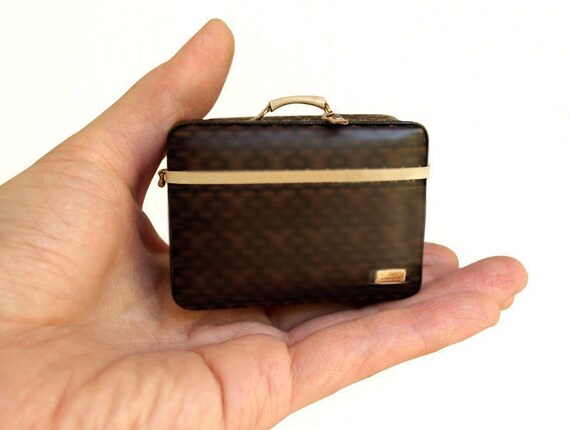 Dollhouse Miniature Handmade Suitcase Trunk Bag 1/6 