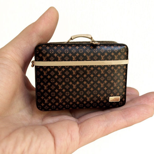 Dollhouse Miniature handmade Suitcase Trunk Bag 1/6