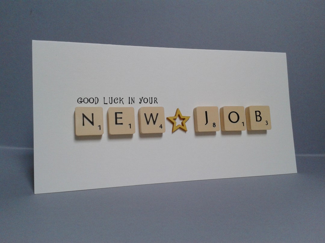 Good Luck in Your NEW JOB Letter Tile Card. - Etsy UK