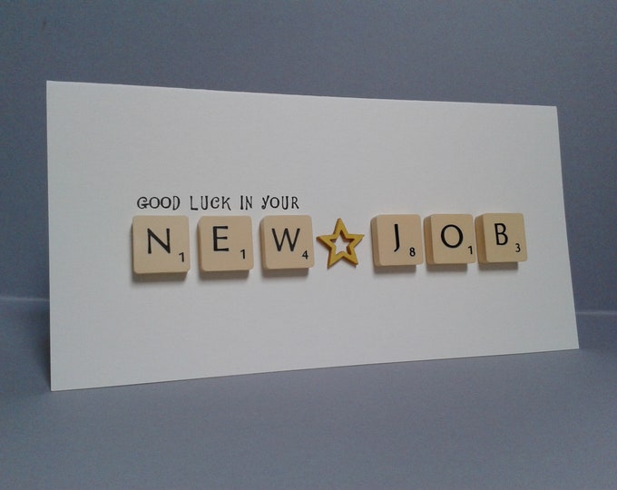 Good Luck in Your NEW JOB Letter Tile Card. - Etsy UK
