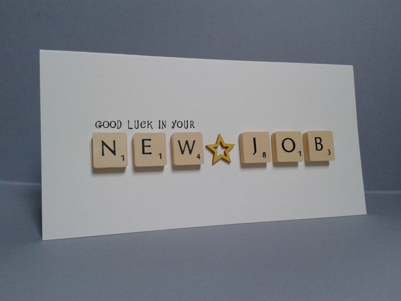 Good Luck in Your NEW JOB Letter Tile Card. Etsy UK